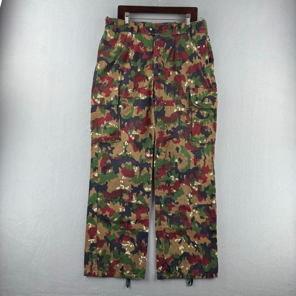 Vintage Swiss Alpenflage Pants Mens 36x32 Military Camo Baggy Cargo
